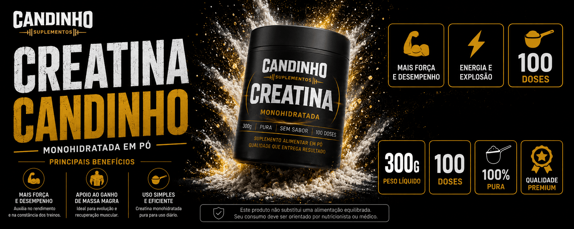 Creatina Candinho 300g monohidratada